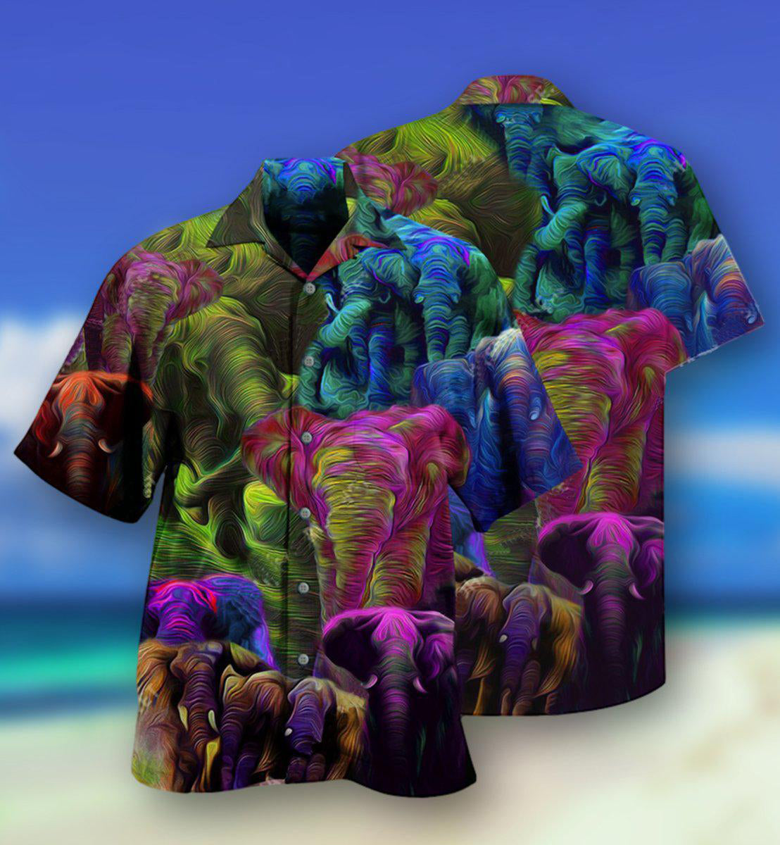 Elephant Colorful Style - Hawaiian Shirt 