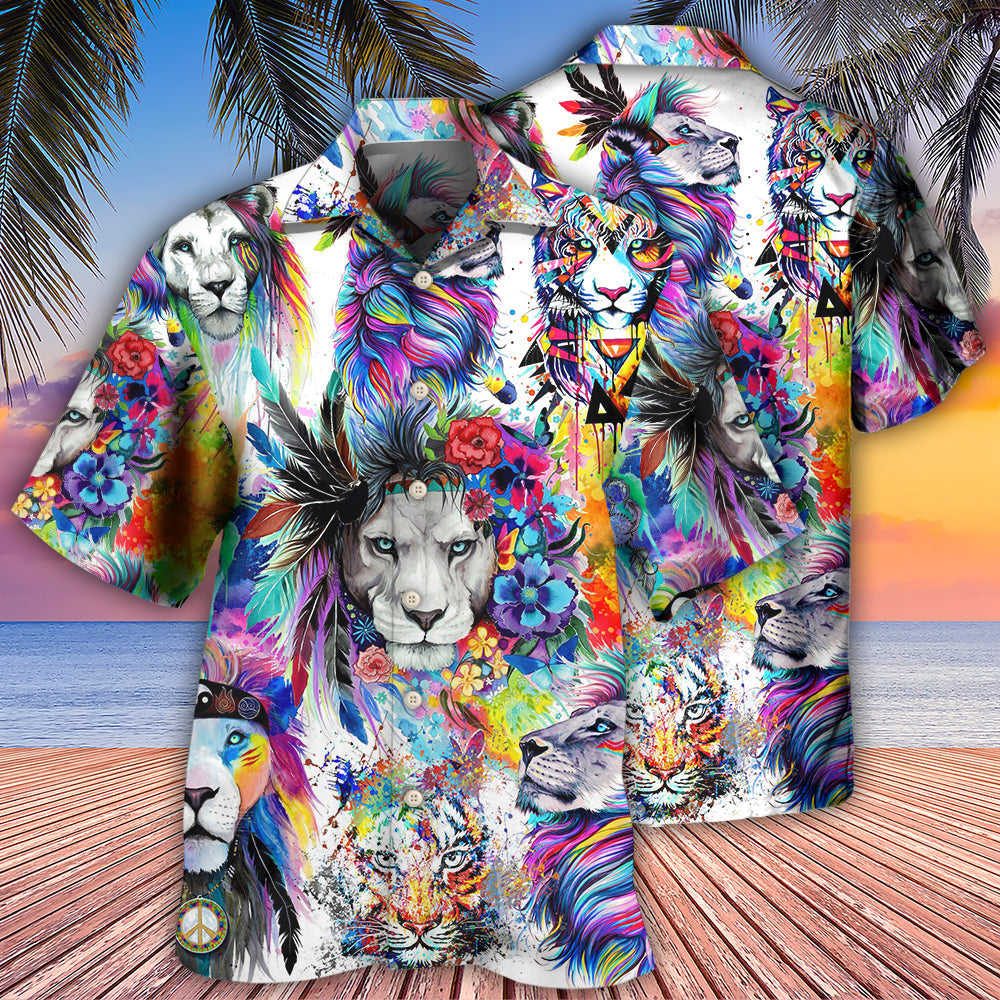 Lion Colorful Painting - Hawaiian Shirt 