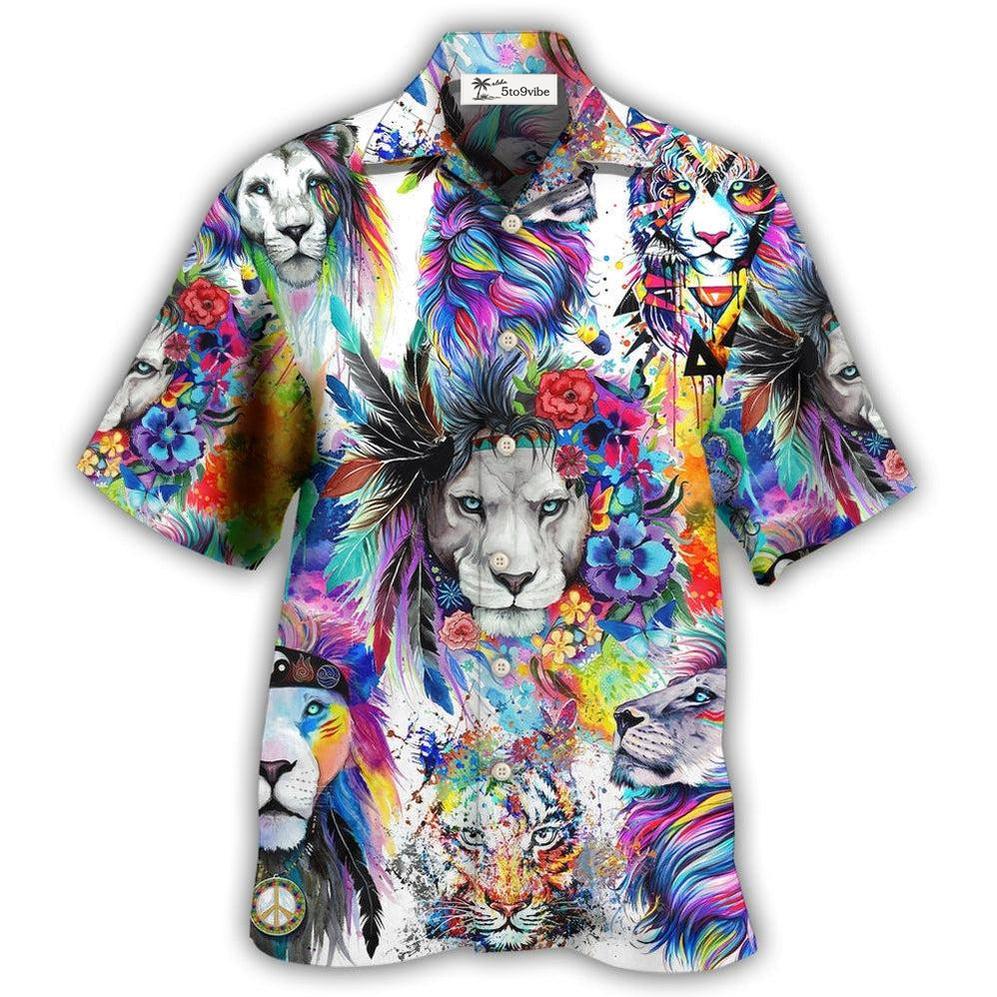 Hawaiian Shirt / Adults / S Lion Colorful Painting - Hawaiian Shirt 