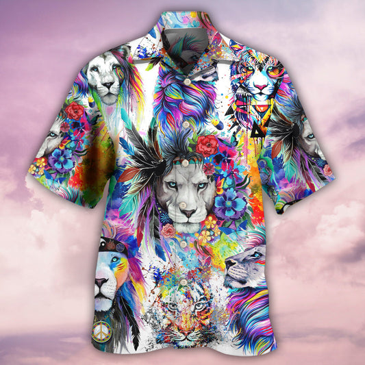 Lion Colorful Painting - Hawaiian Shirt 