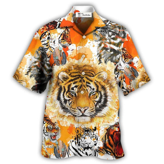 Hawaiian Shirt / Adults / S Tiger Colorful Tiger Painting - Hawaiian Shirt 
