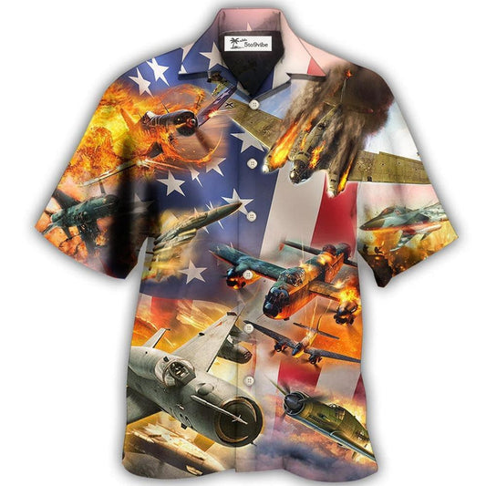 Hawaiian Shirt / Adults / S Combat Aircraft Independence Day - Hawaiian Shirt 