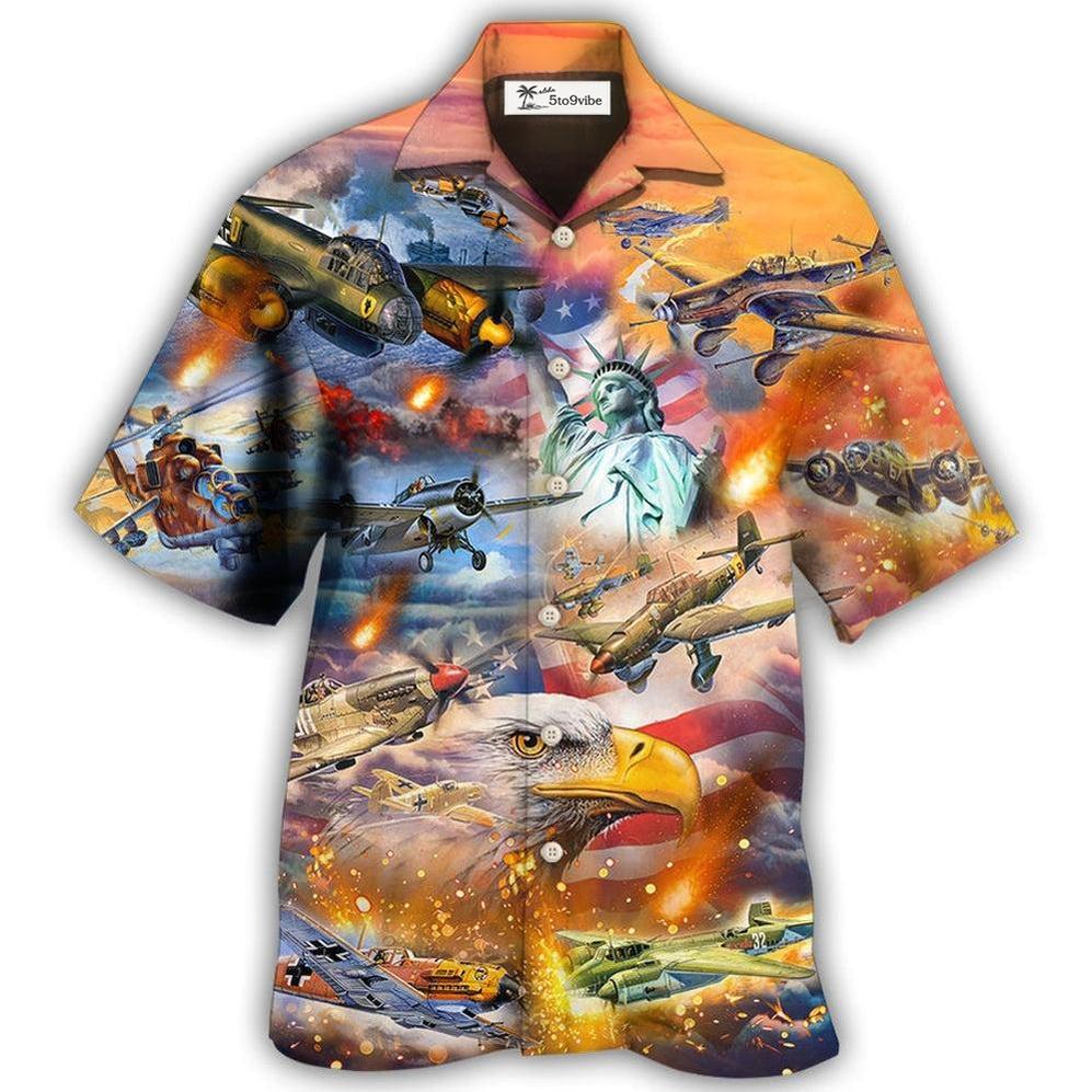 Hawaiian Shirt / Adults / S Combat Aircraft Independence Day America - Hawaiian Shirt 