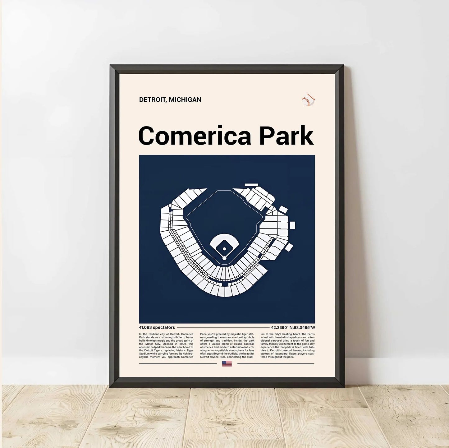 Baseball Stadium Seating Diagram - Vertical Poster - 5to9vibe
