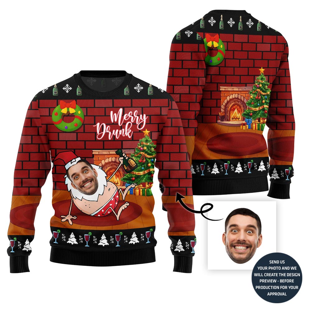Comfortable Custom Face Ugly Christmas Sweater For Men