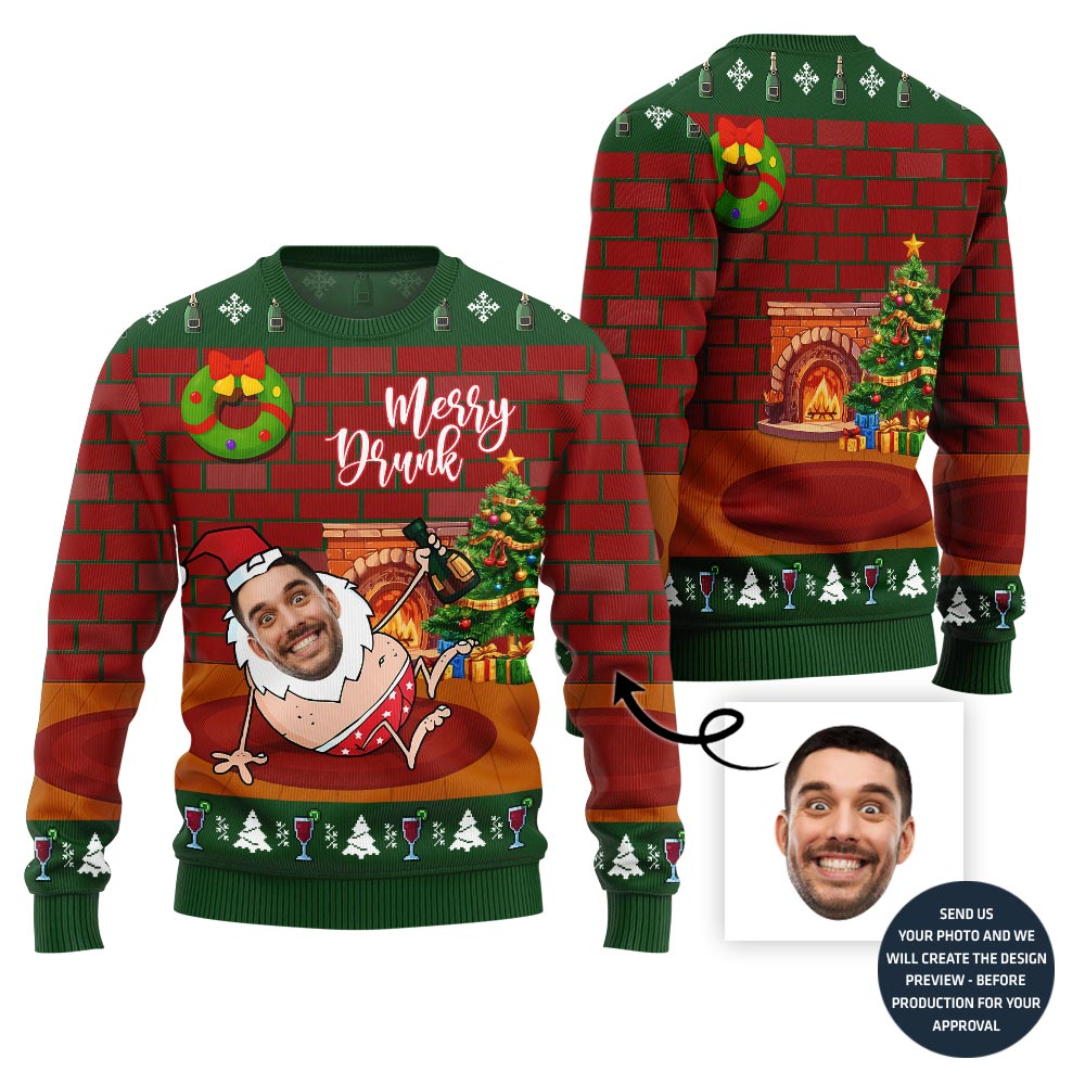 Comfortable Custom Face Ugly Christmas Sweater For Men