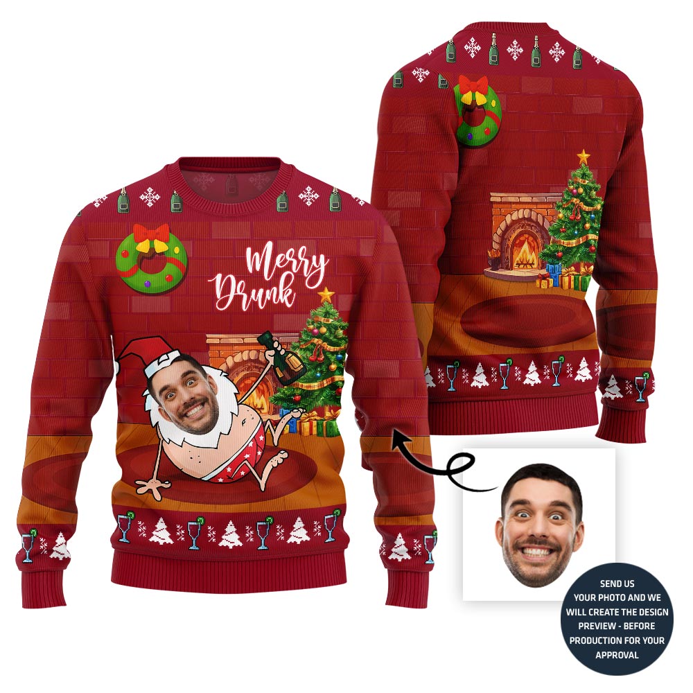 Comfortable Custom Face Ugly Christmas Sweater For Men