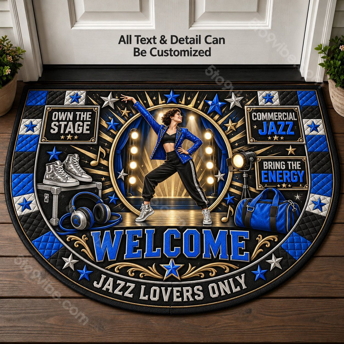 Commercial Jazz Personalized Half Round Mat | 5To9Vibe