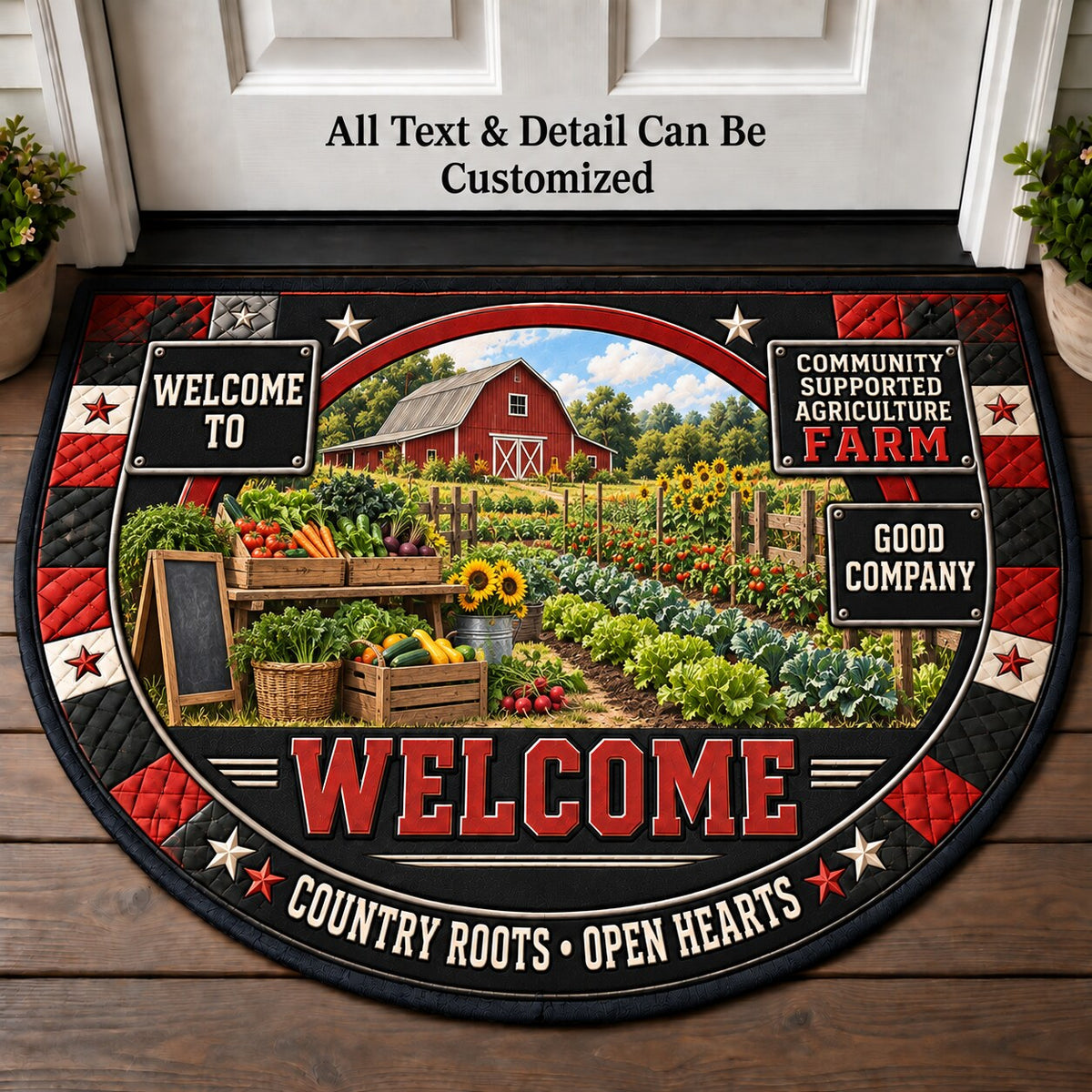 Community Supported Agriculture Farm Personalized Half Round Mat | 5To9Vibe