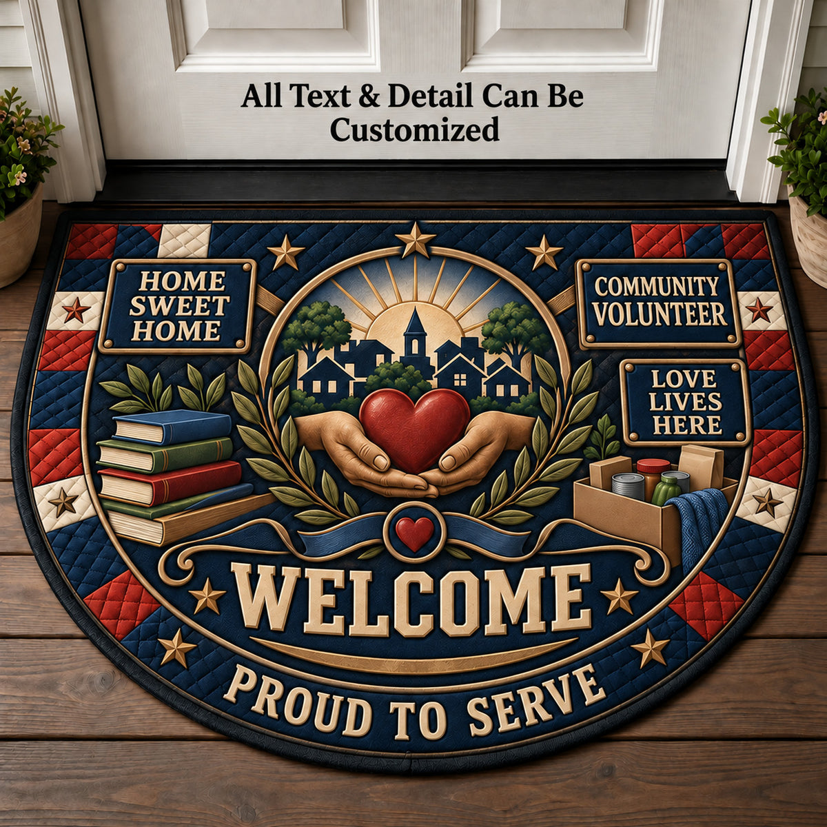 Community Volunteer Personalized Half Round Mat | 5To9Vibe