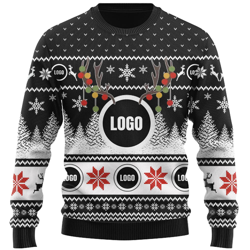 Company Logo And Face Ugly Christmas Sweater