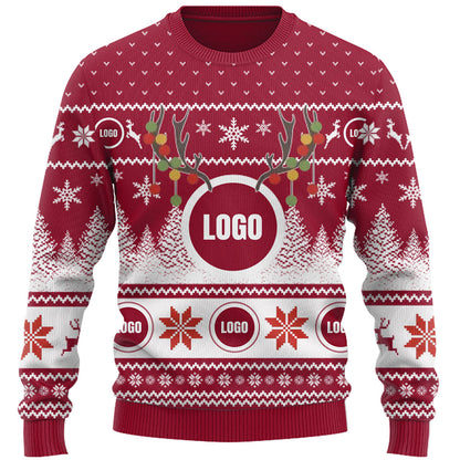 Company Logo And Face Ugly Christmas Sweater