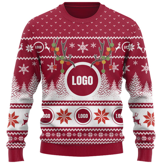 Company Logo And Face Ugly Christmas Sweater