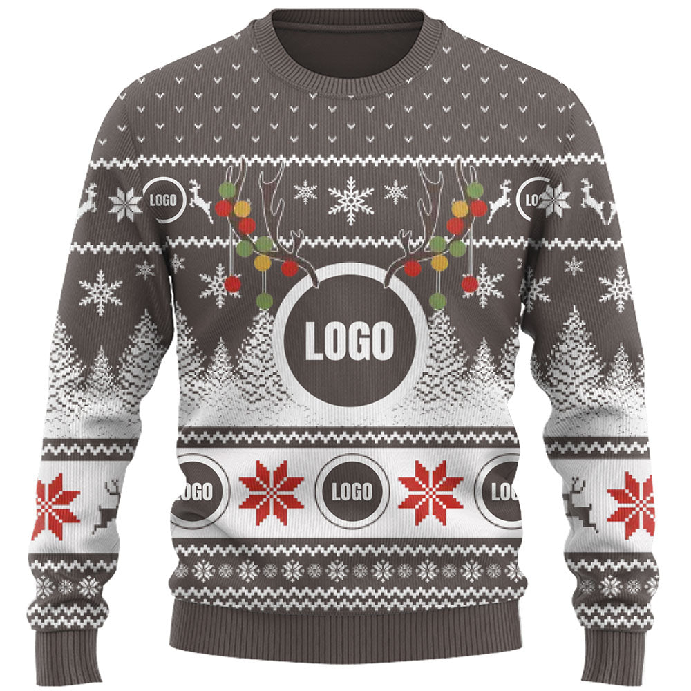 Company Logo And Face Ugly Christmas Sweater