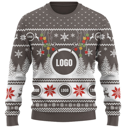 Company Logo And Face Ugly Christmas Sweater
