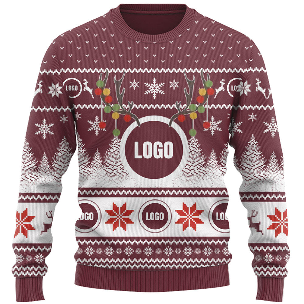 Company Logo And Face Ugly Christmas Sweater