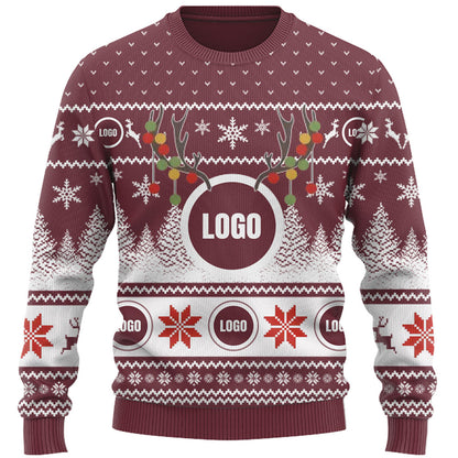 Company Logo And Face Ugly Christmas Sweater
