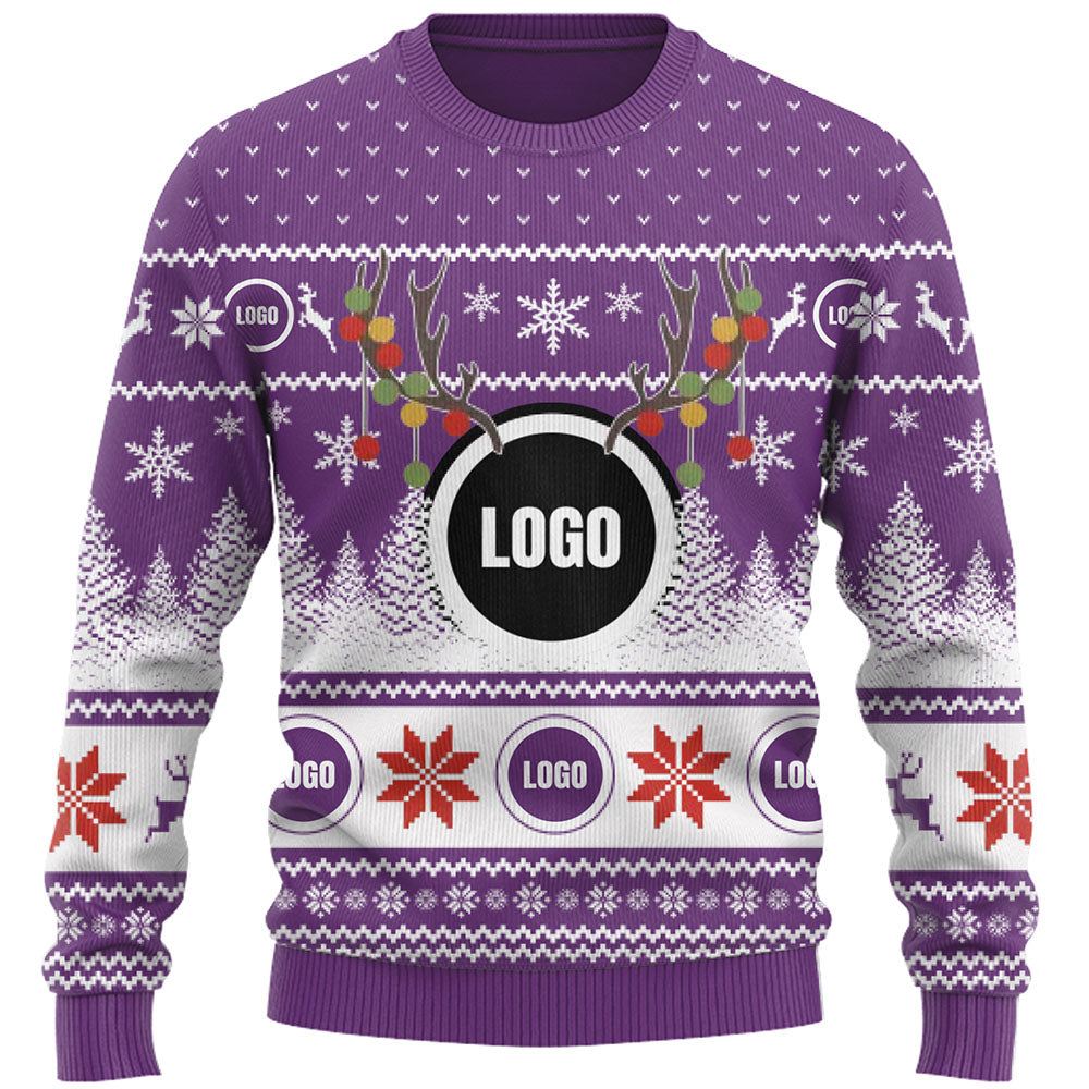 Company Logo And Face Ugly Christmas Sweater