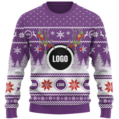 Company Logo And Face Ugly Christmas Sweater