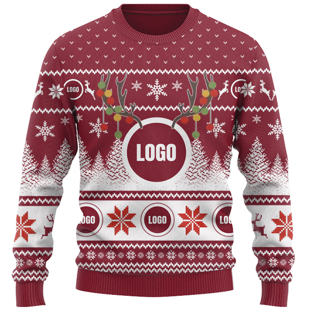 Company Logo And Face Ugly Christmas Sweater