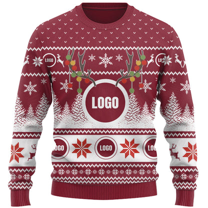 Company Logo And Face Ugly Christmas Sweater
