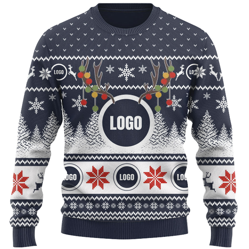 Company Logo And Face Ugly Christmas Sweater