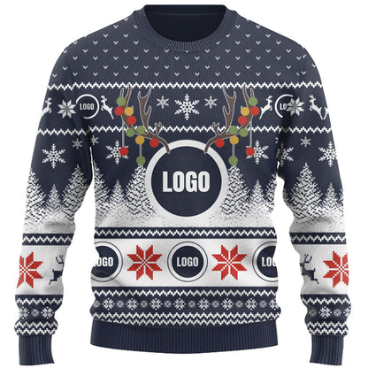 Company Logo And Face Ugly Christmas Sweater