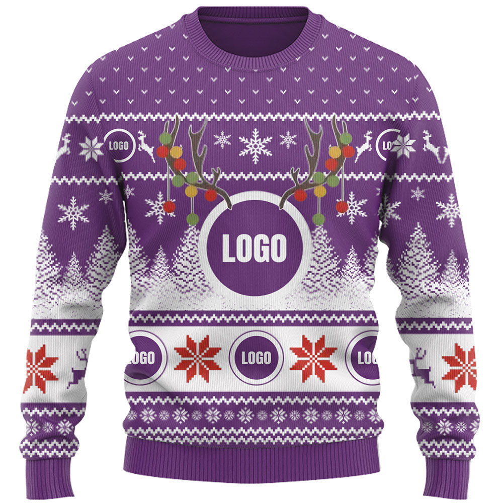 Company Logo And Face Ugly Christmas Sweater
