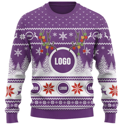 Company Logo And Face Ugly Christmas Sweater