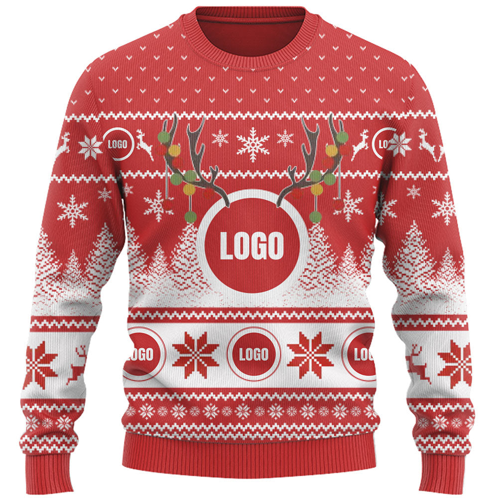 Company Logo And Face Ugly Christmas Sweater