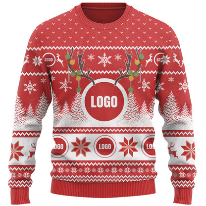 Company Logo And Face Ugly Christmas Sweater