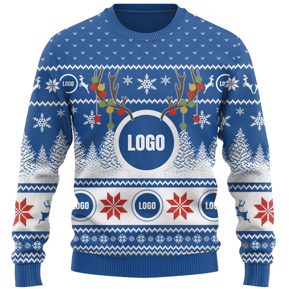 Company Logo And Face Ugly Christmas Sweater