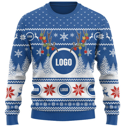 Company Logo And Face Ugly Christmas Sweater