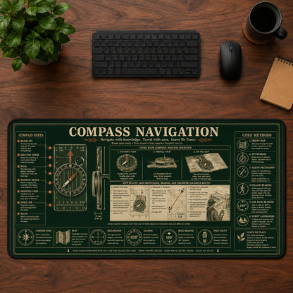 Compass Navigation Desk Mat Mouse Pad | 5To9Vibe