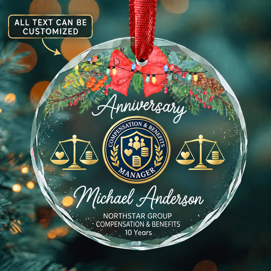 Compensation and Benefits Managers Personalized Glass Ornament | 5To9Vibe