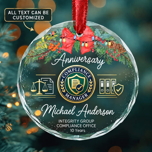 Compliance Managers Personalized Glass Ornament | 5To9Vibe