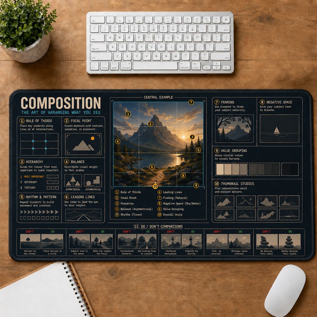 Composition Creative Reference Guide Desk Mat | 5To9Vibe