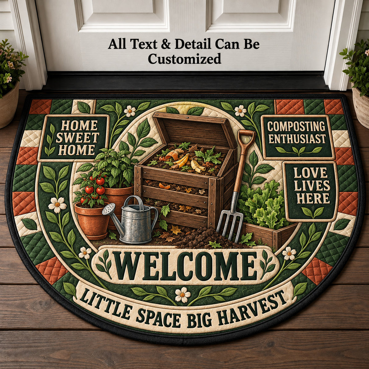 Composting Enthusiast Personalized Half Round Mat | 5To9Vibe