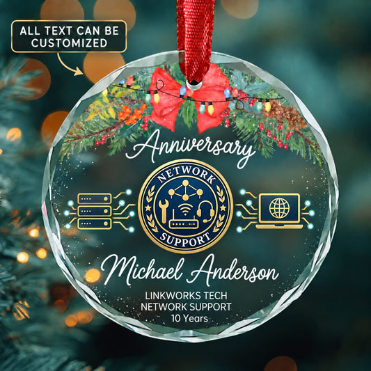 Computer Network Support Specialists Personalized Glass Ornament | 5To9Vibe