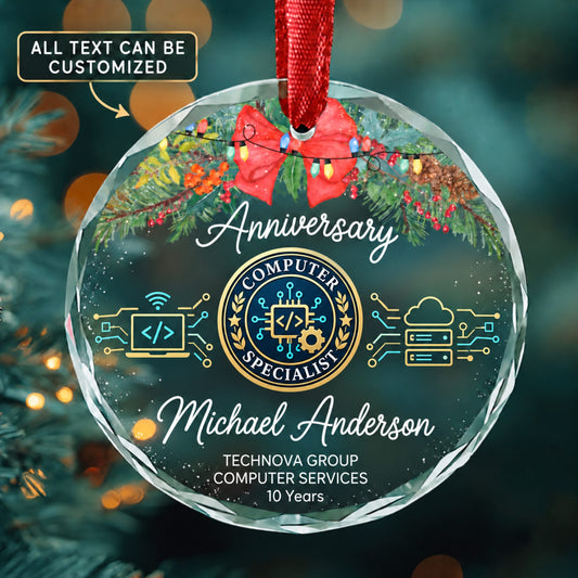 Computer Occupations All Other Personalized Glass Ornament | 5To9Vibe