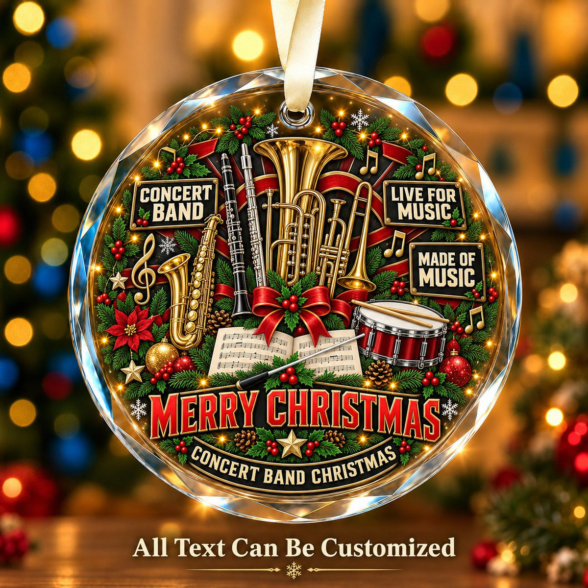 Concert Band Personalized Glass Ornament | 5To9Vibe
