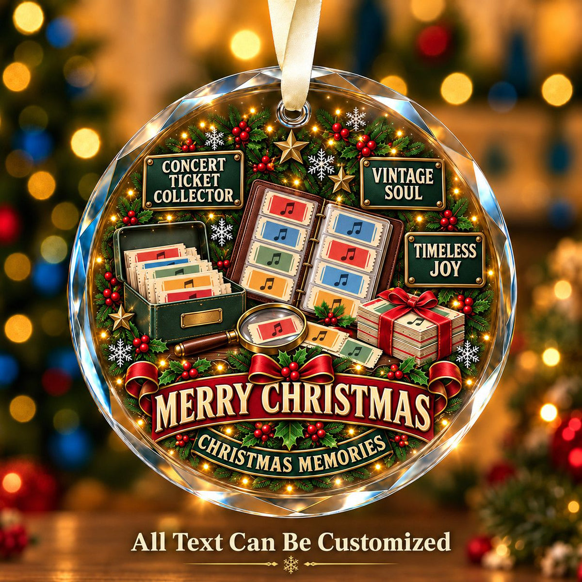 Concert Ticket Collector Personalized Glass Ornament | 5To9Vibe