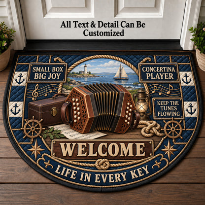 Concertina Player Personalized Half Round Mat | 5To9Vibe