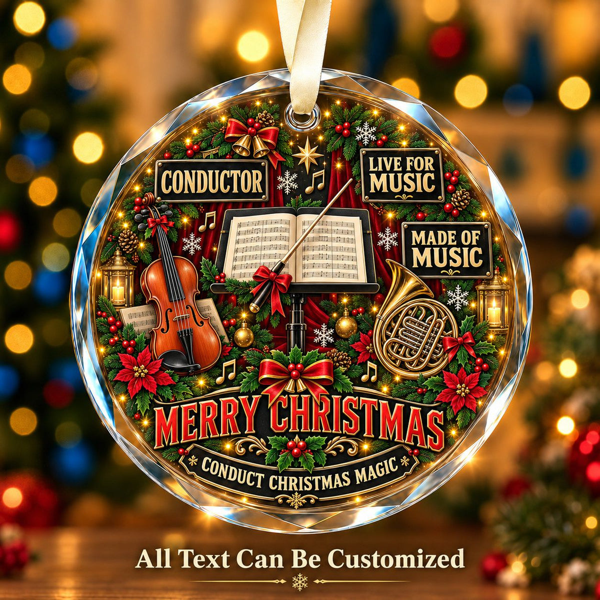 Conductor Personalized Glass Ornament | 5To9Vibe