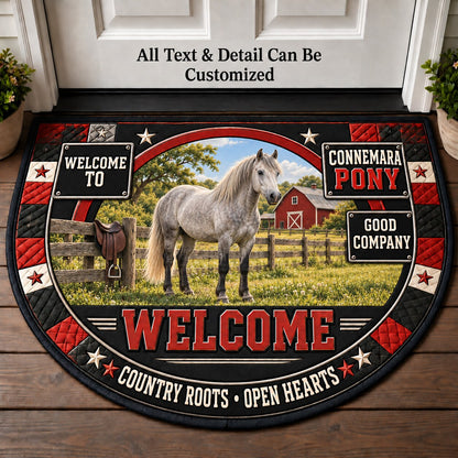 Connemara Pony Personalized Half Round Mat | 5To9Vibe