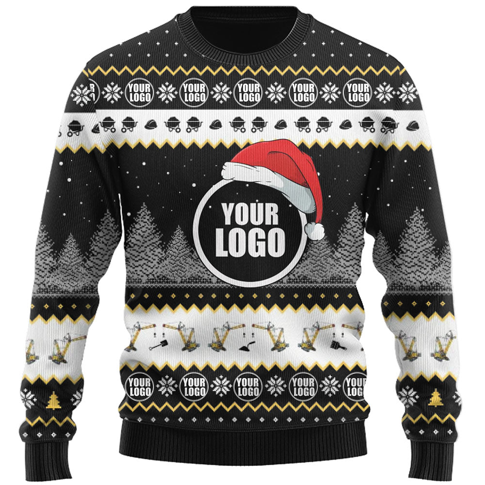Construction Custom Company Logo Ugly Christmas Sweater
