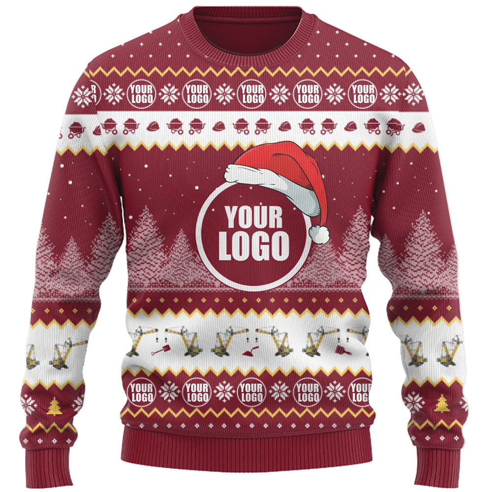 Construction Custom Company Logo Ugly Christmas Sweater