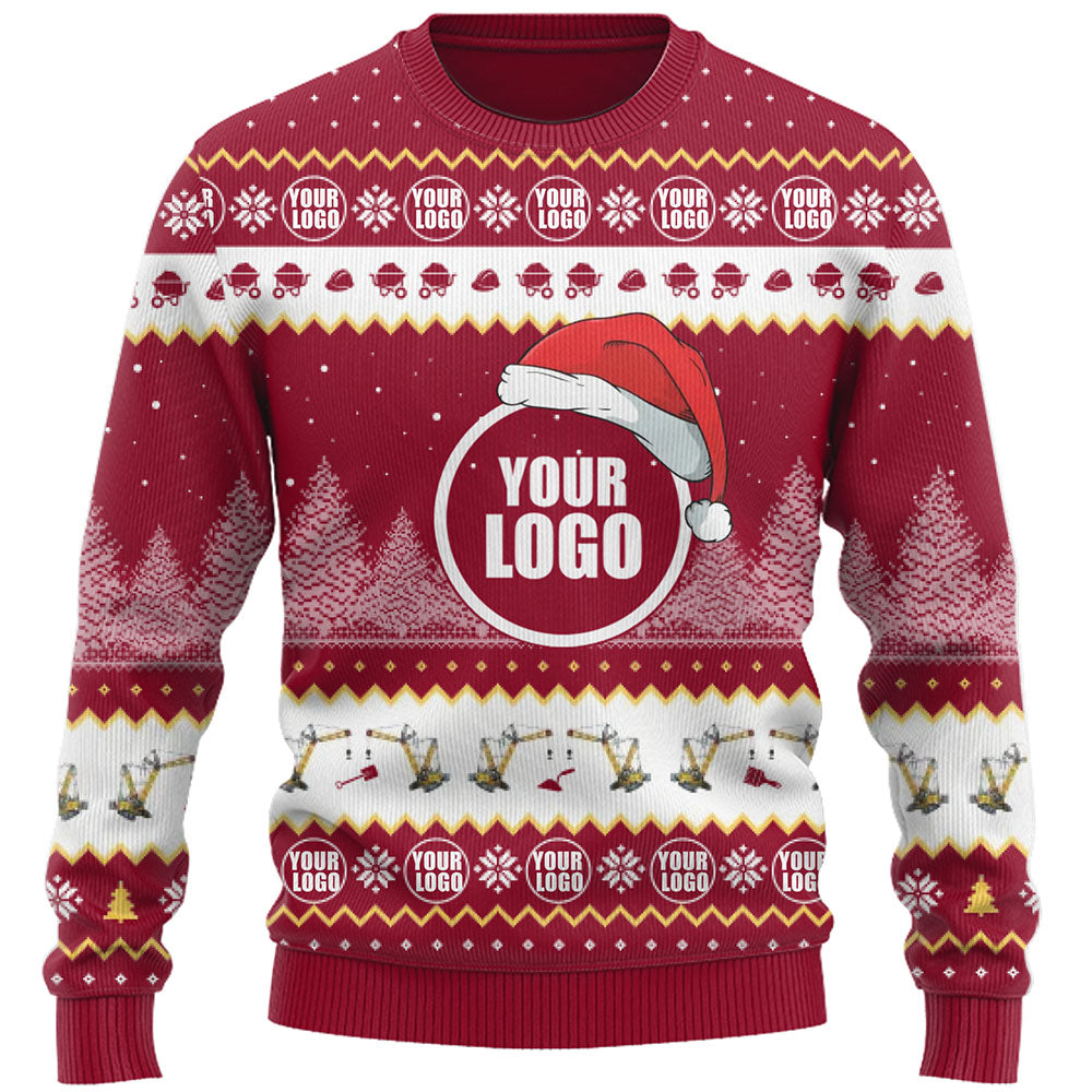 Construction Custom Company Logo Ugly Christmas Sweater