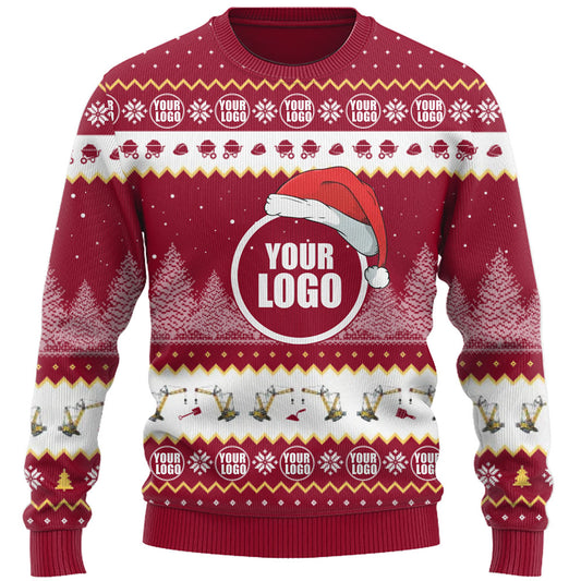 Construction Custom Company Logo Ugly Christmas Sweater