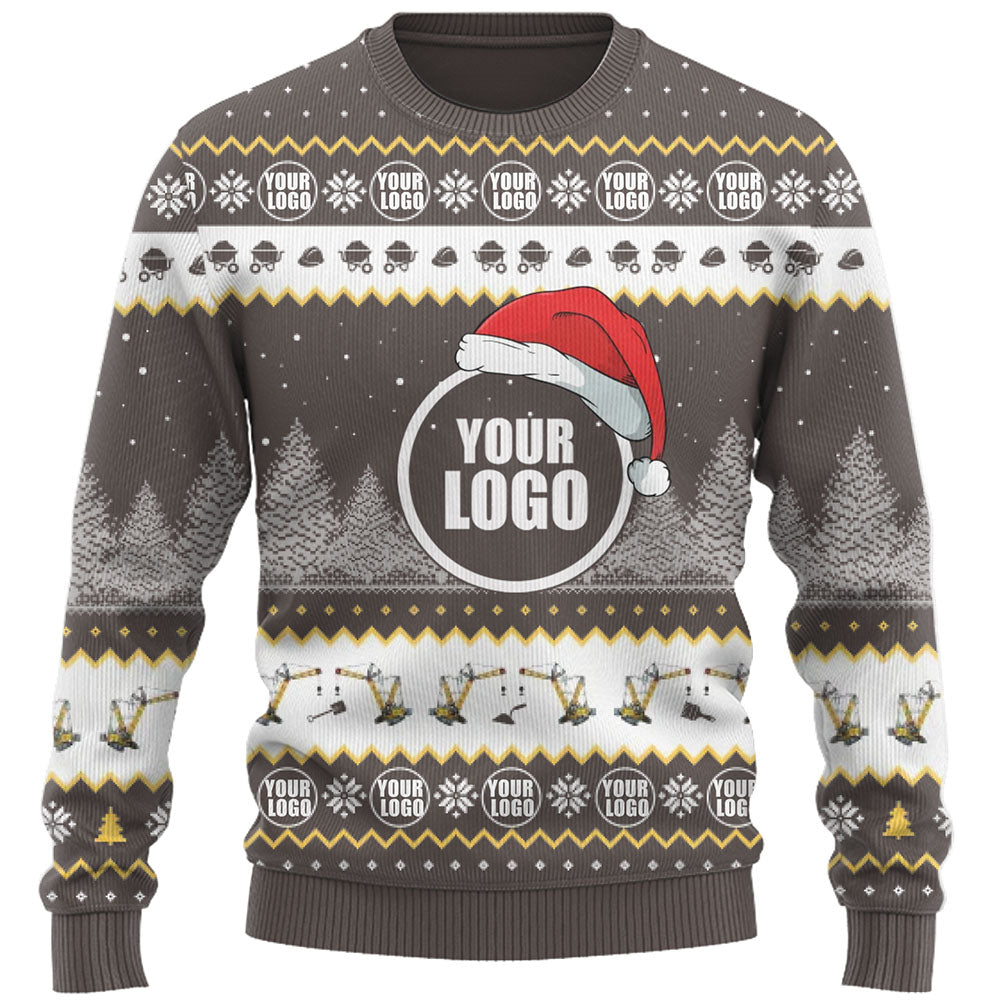 Construction Custom Company Logo Ugly Christmas Sweater